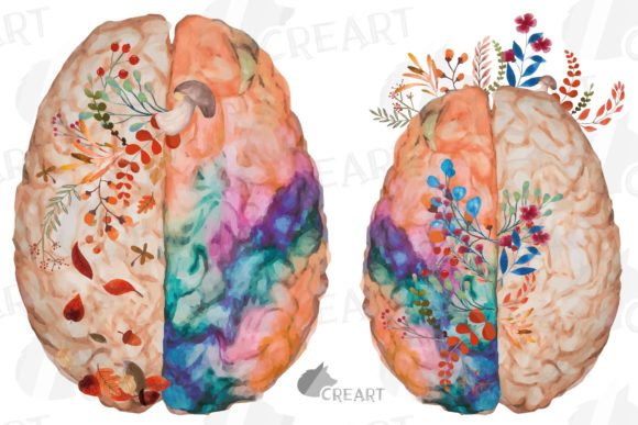 Blooming Autumn Anatomical Brain Design
