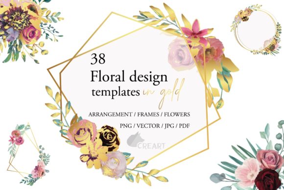 Blush, Burgundy, Gold Bridal Templates