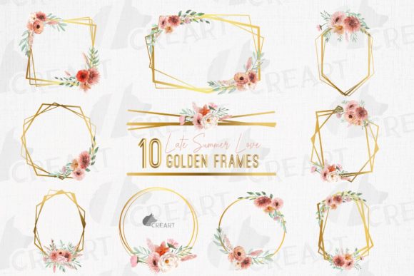 Coral, Blush Pink Flower Wedding Frames