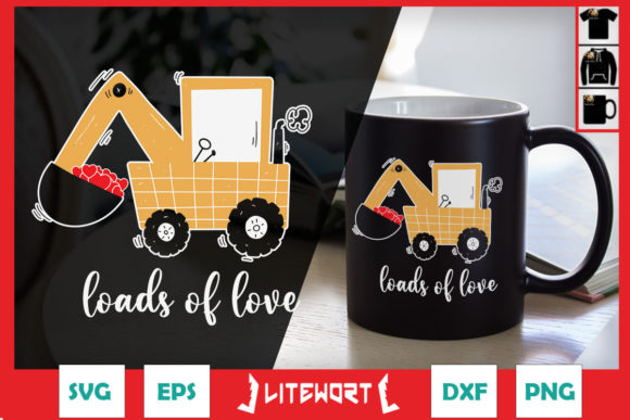 Kids Excavator Loads of Love Valentine