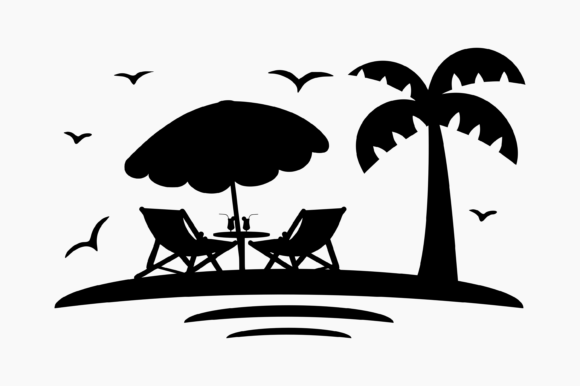 Palm Tree and Beach Chair Relax