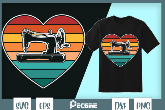 Retro Sunset Sew Machine